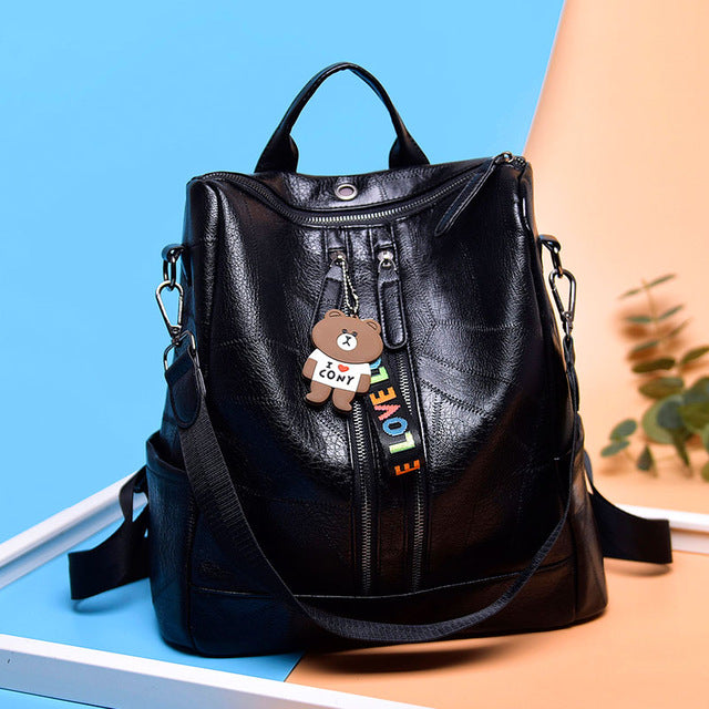 Youth Leather Backpack for women