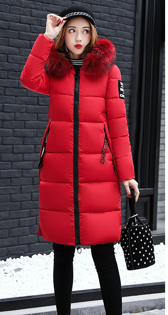 Cotton padded winter long big girls slim Korean fur - soqexpress