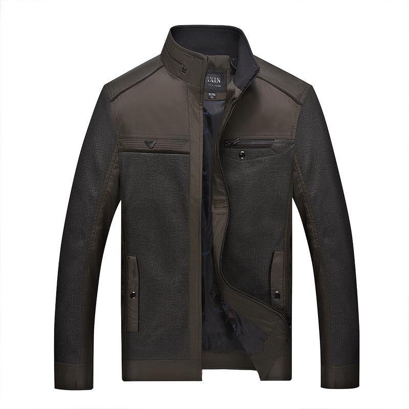 Men's Jacket Middle-aged Collar Autumn and Winter New Jacket Casual Jacket - soqexpress