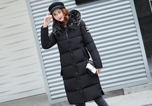 Cotton padded winter long big girls slim Korean fur - soqexpress