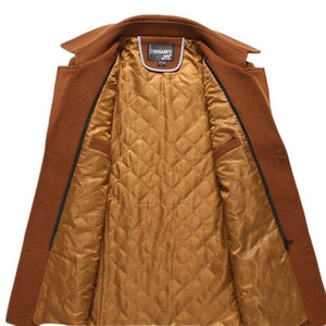 Warm Thick Wool Blends Woolen Pea Coat Male Trench Coat Overcoat - soqexpress