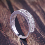 925 Sterling Silver Ring with Round Sapphire Zircon Gemstone - soqexpress