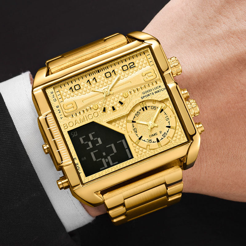 BOAMIGO 2021 New Top Brand Luxury Fashion Men Watches Gold Stainless Steel Sport