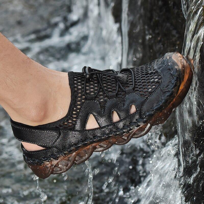 Summer Handmade Leather Mens Beach Sandals - soqexpress