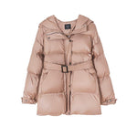 Belt puffer jacket oversized for women - soqexpress
