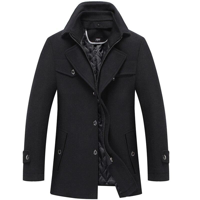 Men's Thickened Lapel Jacket Classic Solid Color Double Collar - soqexpress