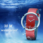 Waterproof leather strap sport Ladies elegant wristwatch - soqexpress