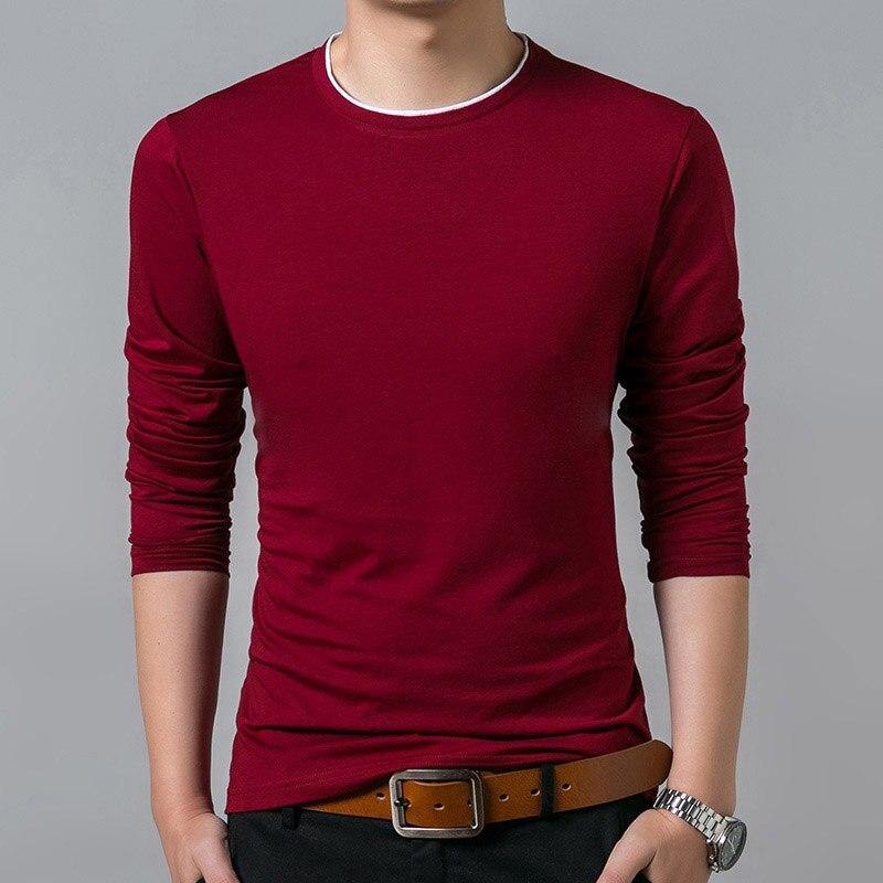 O Neck Solid Color Long Sleeve T-Shirt - soqexpress
