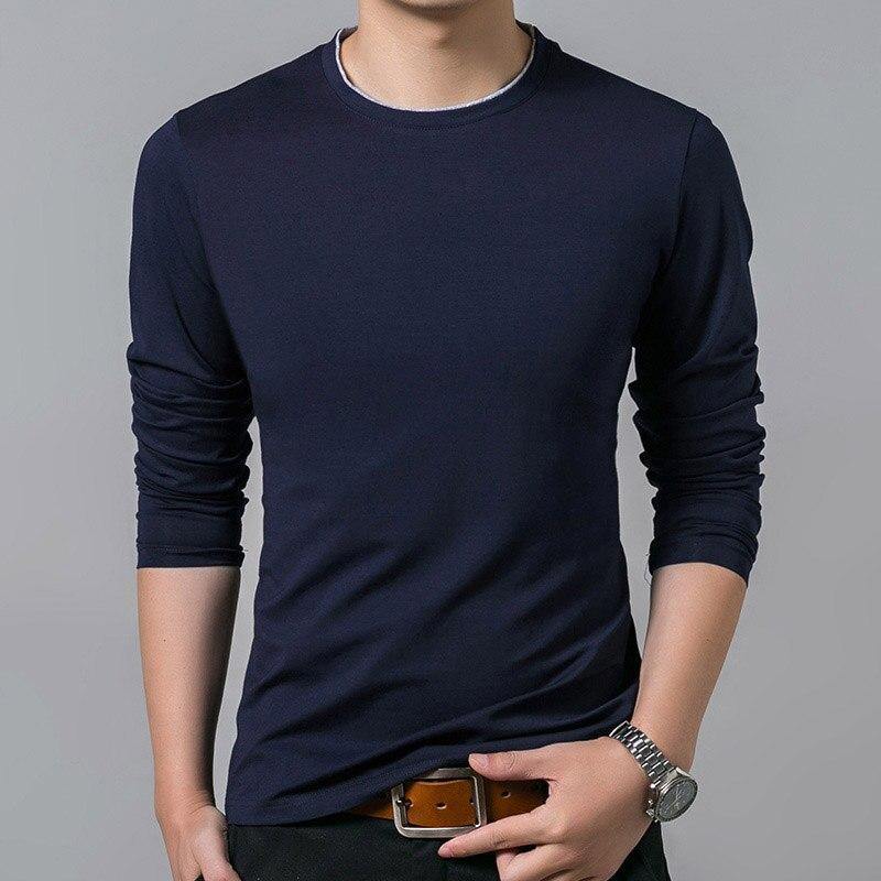 O Neck Solid Color Long Sleeve T-Shirt - soqexpress