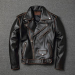 Real leather jacket slim cowhide - soqexpress