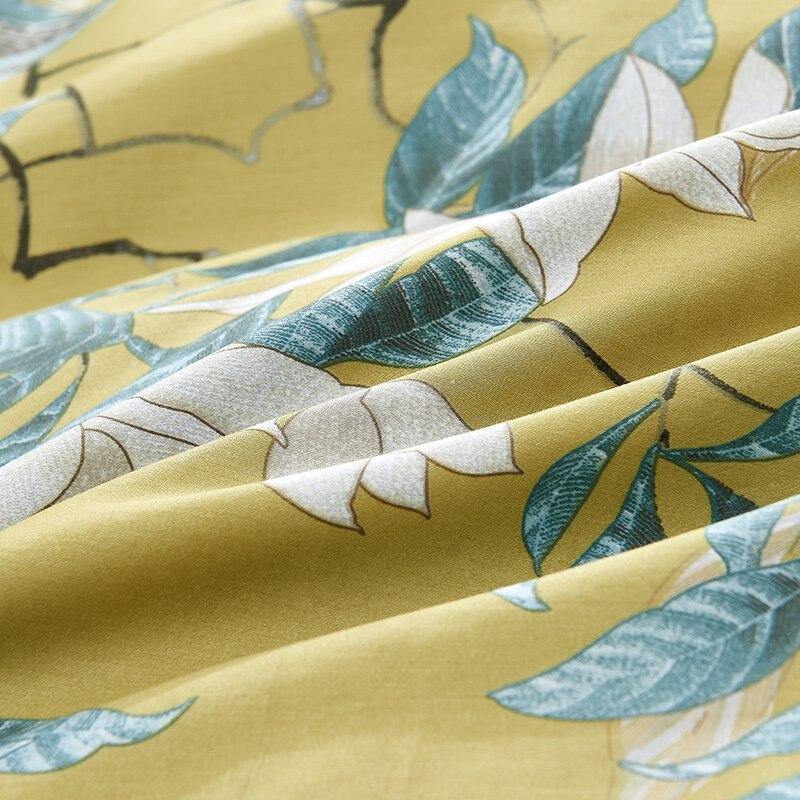 Silky Egyptian cotton Yellow Chinoiserie style Birds Flowers - soqexpress