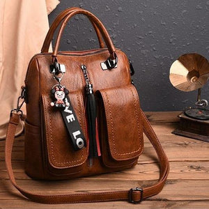 3-in-1 Soft Leather Backpack Ladies Bags - soqexpress