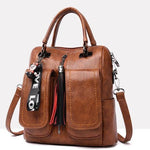 3-in-1 Soft Leather Backpack Ladies Bags - soqexpress