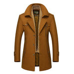 Warm Thick Wool Blends Woolen Pea Coat Male Trench Coat Overcoat - soqexpress