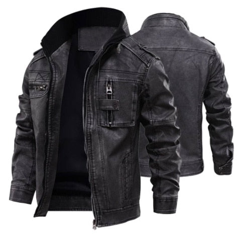 Plus US Size Business Velvet Men's Leather Jackets Outerwear