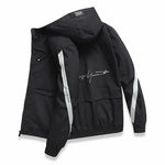 Hooded men's casual street slim windbreaker high quality jacket - soqexpress