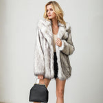 Mid-Length Regular Winter Loose Faux Fur Overcoat - soqexpress
