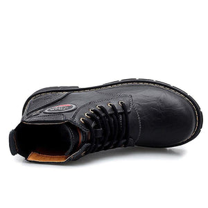 Men Genuine Leather Motorcycle Ankle Boots - soqexpress