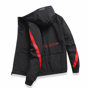 Hooded men's casual street slim windbreaker high quality jacket - soqexpress