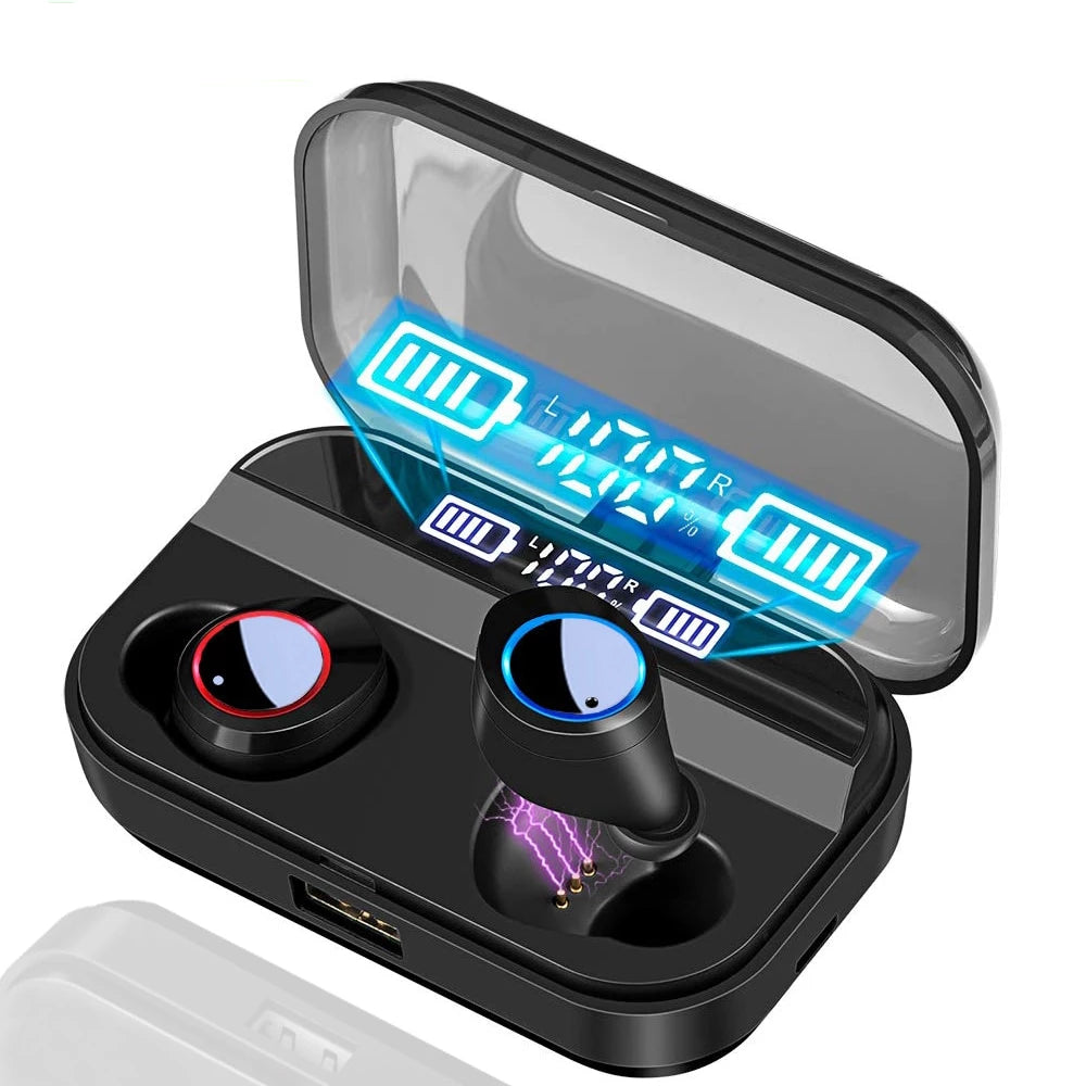 Wireless Earphone Bluetooth 5.0 with Power Display Touch Control