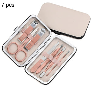 Rose Gold Manicure Set. Nail Clippers Scissors, File, tweezers & more