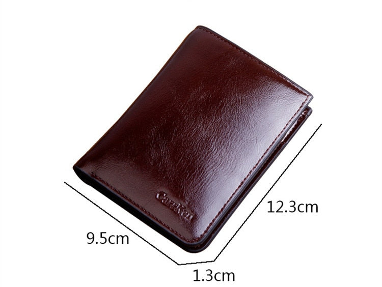 High Quality Designer Oil wax Leather Short Coin wallet