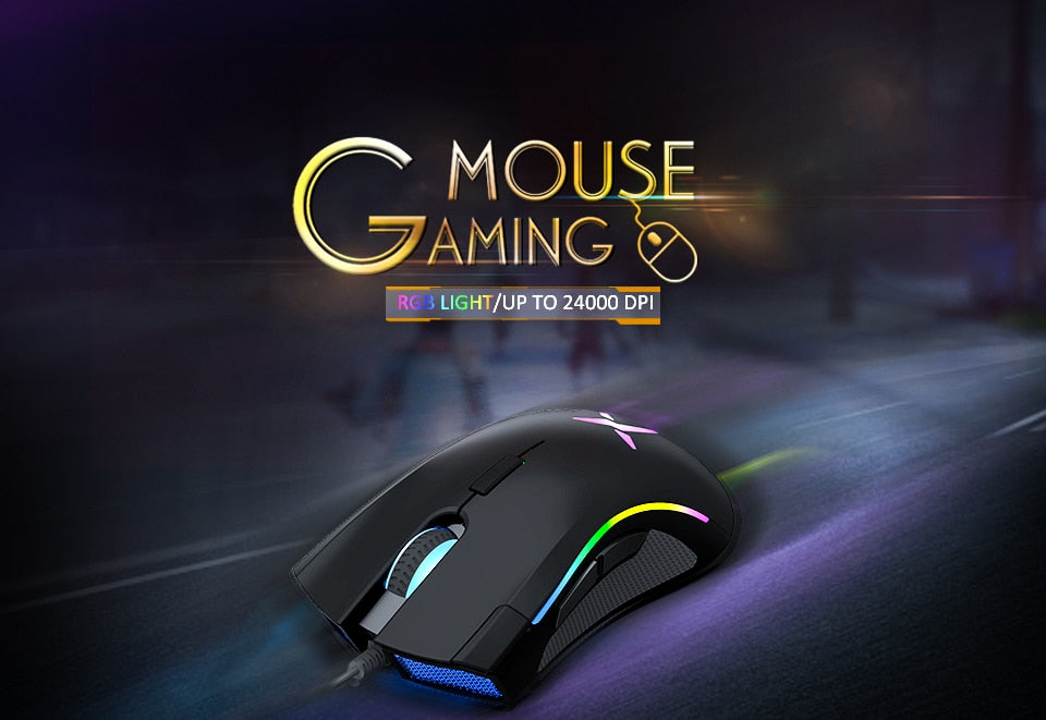 Deluxe  Sensor Gaming Mouse 12000DPI 12000FPS 7 Buttons RGB Backlight