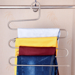 Multi-functional S-type trouser rack stainless steel multi-layer