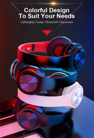Adjustable Wireless Stereo Earphones With Mic/TF Card - soqexpress