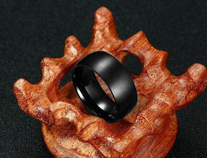 Men's Black Titanium Ring Matte Finished - soqexpress