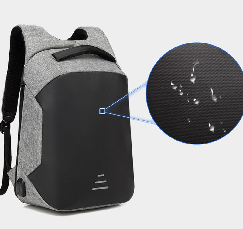 Waterproof bag USB Charging Backpack Headphone plug Anti-theft 15.6" Laptop Backpack