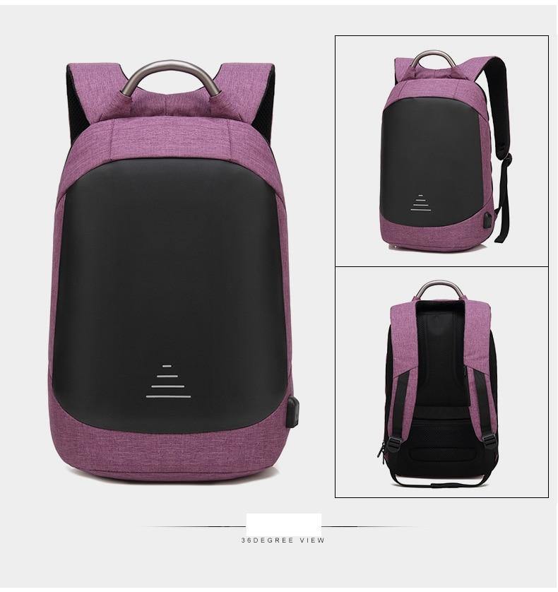 Anti theft 15.6  Waterproof With USB Charge High capacity Backpack - soqexpress