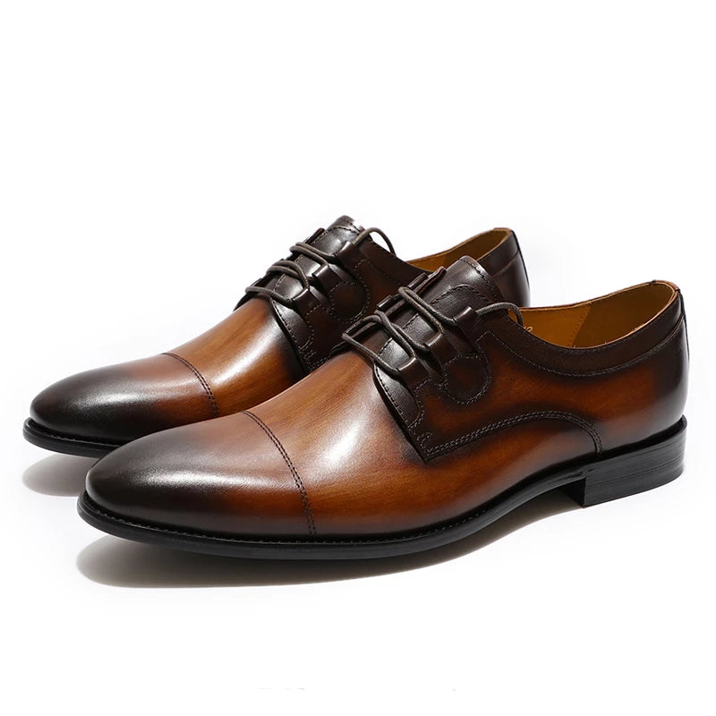 Maxim Luxury Leather Brown & Black Oxfords Men Shoe