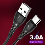 Micro USB Cable 3A Fast Charging Data Charger USB Cable For Androids Phones