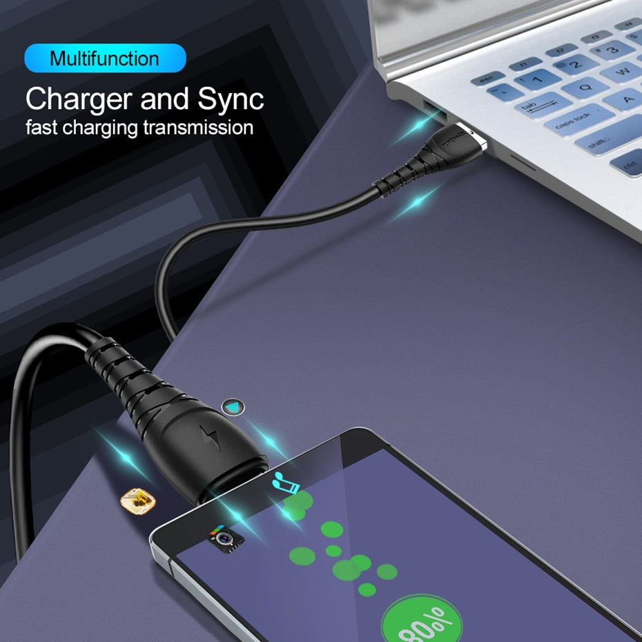Micro USB Cable 3A Fast Charging Data Charger USB Cable For Androids Phones