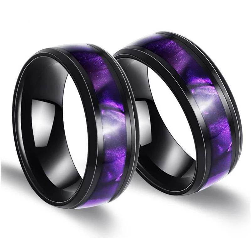 Unisex Gradient Purple Color rings 316L Stainless Steel