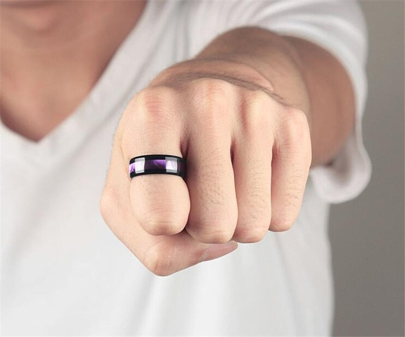 Unisex Gradient Purple Color rings 316L Stainless Steel