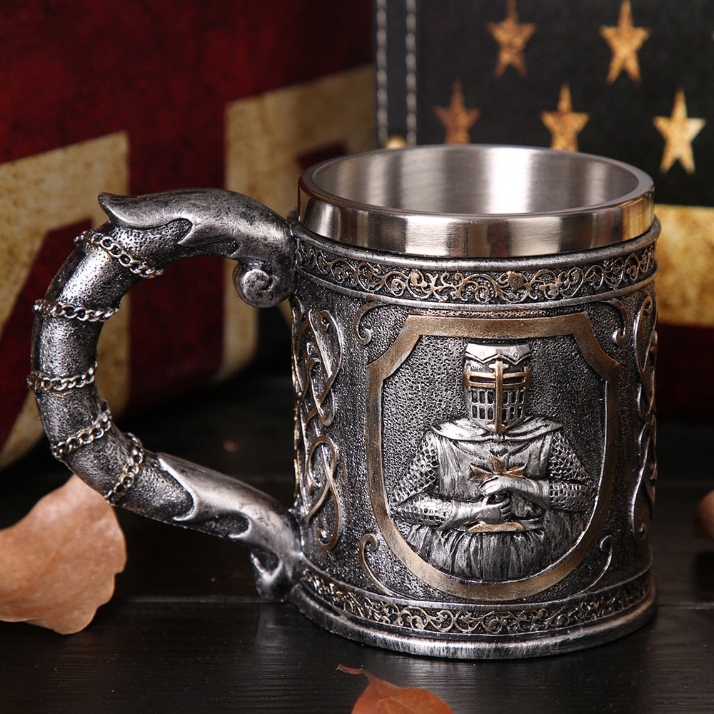 Viking Skull Beer Stainless Steel Resin Cups The Skull Coffee Mug Steins Goblet Cup
