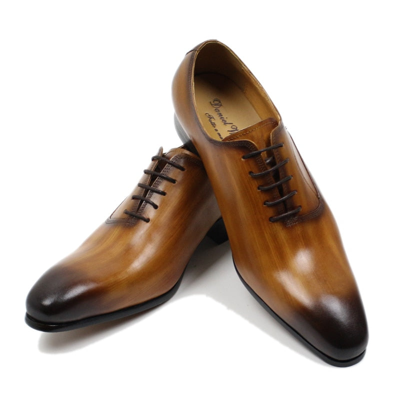 Pietro Hand Painted Genuine Leather Oxford Shoe
