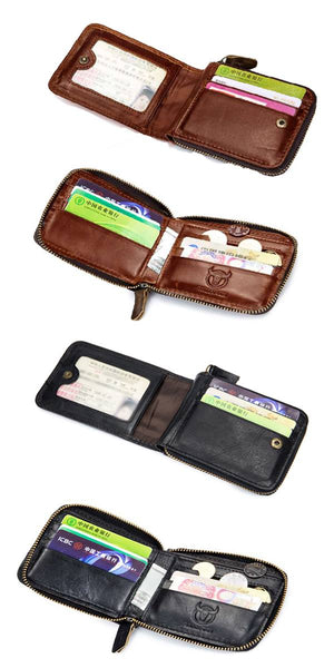 RFID Antimagnetic Vintage Genuine Leather Wallet For Men