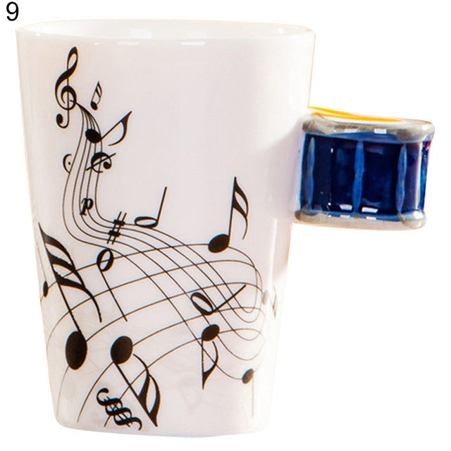 Creative Guitar Music Note Ceramic Coffee Mug Home Office Drinkware