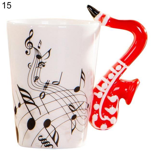 Creative Guitar Music Note Ceramic Coffee Mug Home Office Drinkware - soqexpress