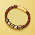 Handmade Gold Beads Genuine Leather Bracelet - soqexpress