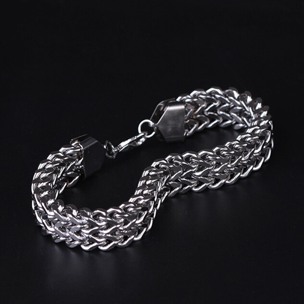 Men Stainless Steel Bracelet Simple Design Vintage Snake Chain