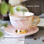 Nordic Style Elegant Coffee Cups and Saucers Handmade Ins Golden Milk Cup Set