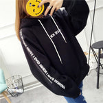 Hooded Printed Pullover Women Thick Loose Sweatshirt