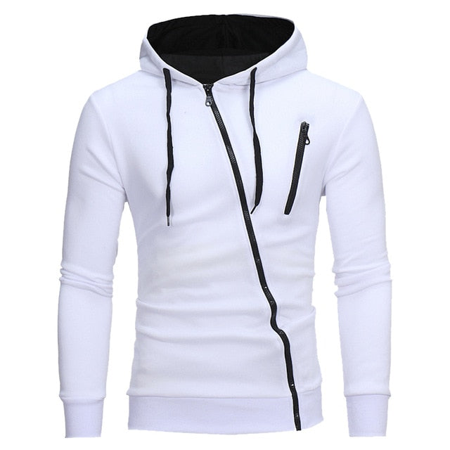 Jason-Hoodie Inclined zipper Men's casual hoodie
