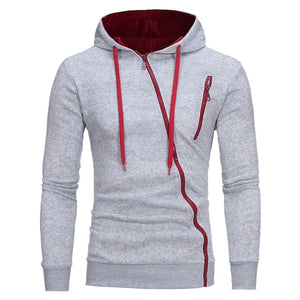 Jason-Hoodie Inclined zipper Men's casual hoodie