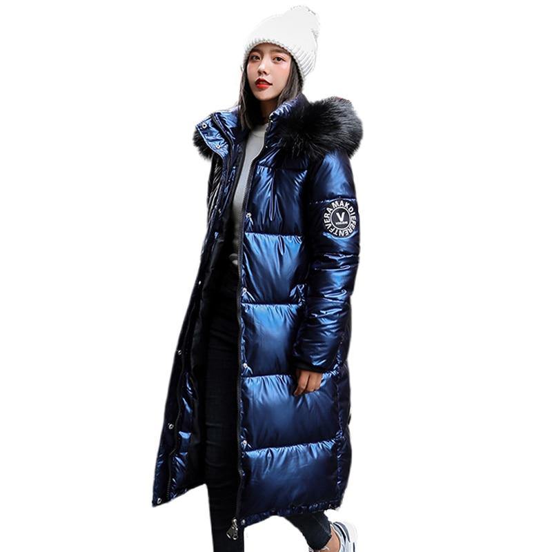 Winter female down coats hooded solid piumini - soqexpress