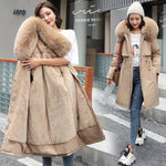 Long Hooded Fur Collar Winter Women Coat